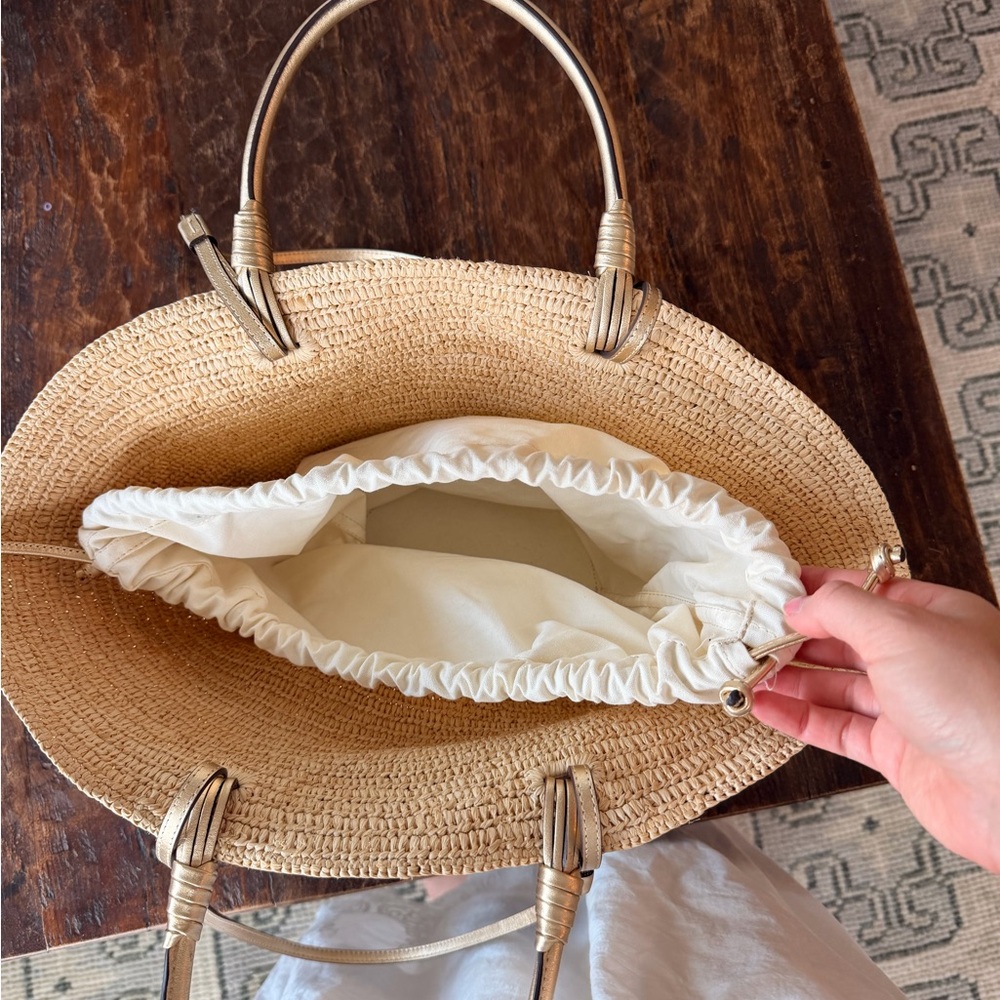 Sezane Justine Basket Bag with Gold Leather Handles - Picture 3 of 5